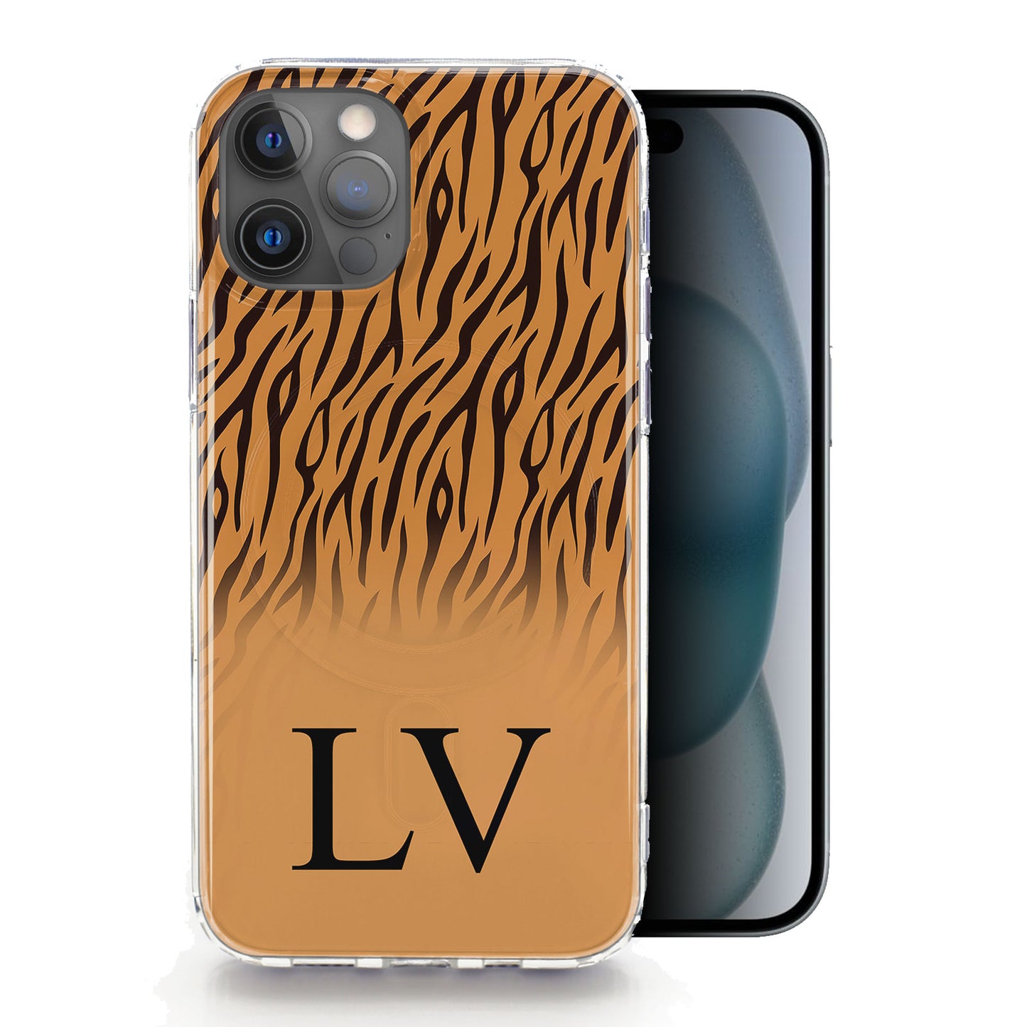 Personalised Magsafe iPhone Case - Tiger Skin and Initial