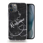 Personalised Magsafe iPhone Case - Black Marble with Looped Heart with Name