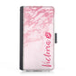 Personalised Samsung Leather Case - Pink Marble and Kiss Name