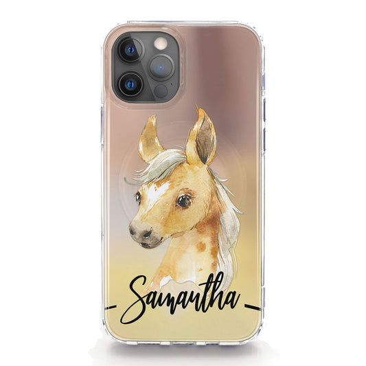 Personalised Magsafe iPhone Case - Baby Foal Horse and Name