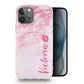 Personalised Magsafe iPhone Case - Pink Marble and Kiss Name