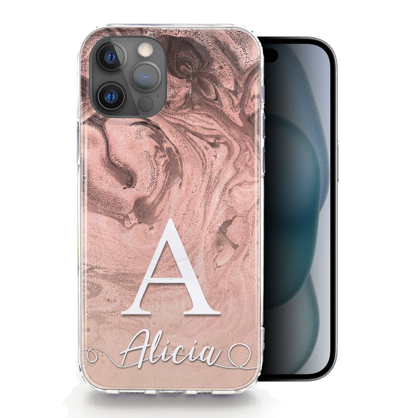 Personalised Magsafe iPhone Case - Copper Swirl and Initial Name