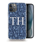 Personalised Magsafe iPhone Case - Blue Pixel Camo and Monogram