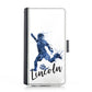 Personalised Samsung Leather Case - Blue Footballer and Name