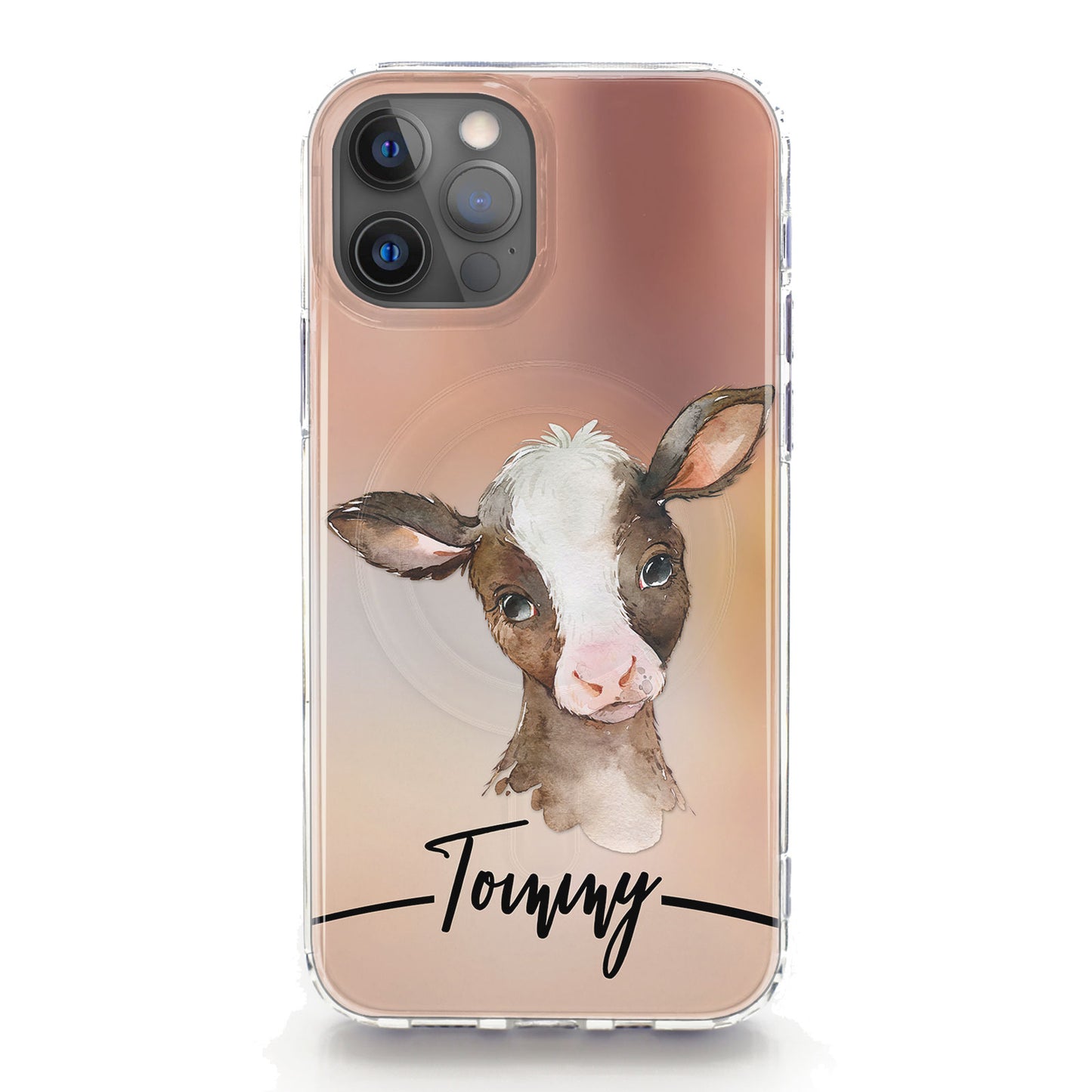 Personalised Magsafe iPhone Case - Brown Cow and Name