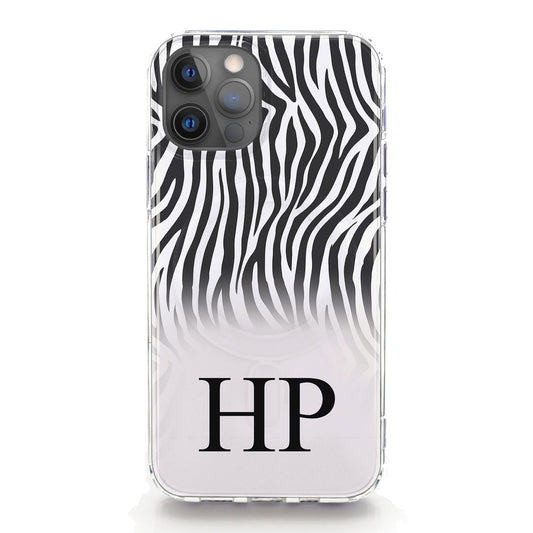 Personalised Magsafe iPhone Case - Zebra Skin and Initial