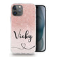 Personalised Magsafe iPhone Case - Pink Glitter Effect and Heart Name