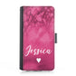 Personalised Google Leather Case - Hot Pink Marble and Name