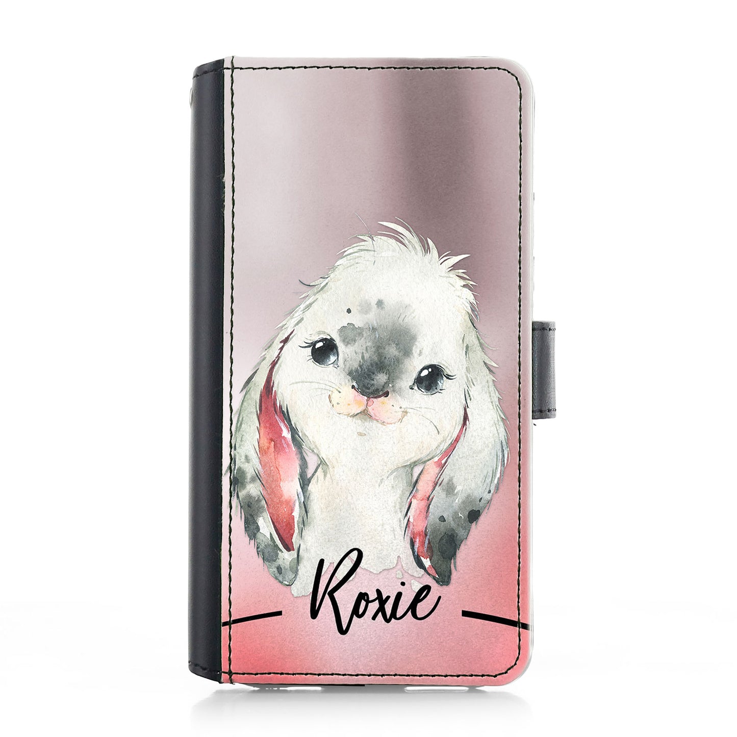 Personalised Samsung Leather Case - Baby Bunny Rabbit and Name