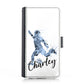 Personalised iPhone Leather Case - Light Blue Footballer and Name