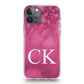 Personalised Magsafe iPhone Case - Hot Pink Marble and Monogram