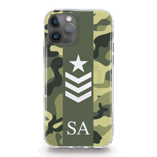Personalised Magsafe iPhone Case - Green Camo and Initials