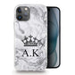 Personalised Magsafe iPhone Case - Grey Swirl and Crowned Monogram