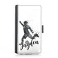 Personalised Samsung Leather Case - Grey Footballer and Name