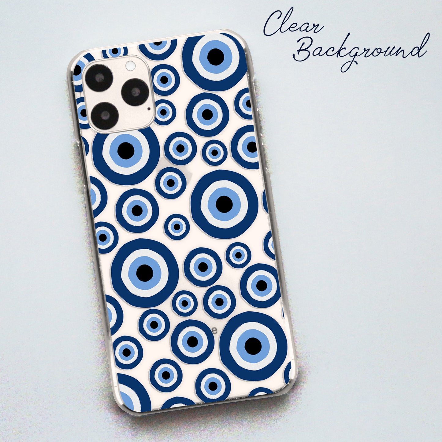 Evil Eyes Phone Case for Apple iPhone - Grey and Blue Evil Eyes Stickerbomb