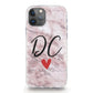 Personalised Magsafe iPhone Case - Rose Pink Marble and Initial