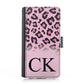 Personalised Google Leather Case - Pink Leopard Skin and Initial