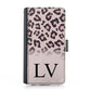 Personalised Samsung Leather Case - Nude Leopard Skin and Initial