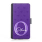 Personalised Google Leather Case - Purple Heart Monogram and Name