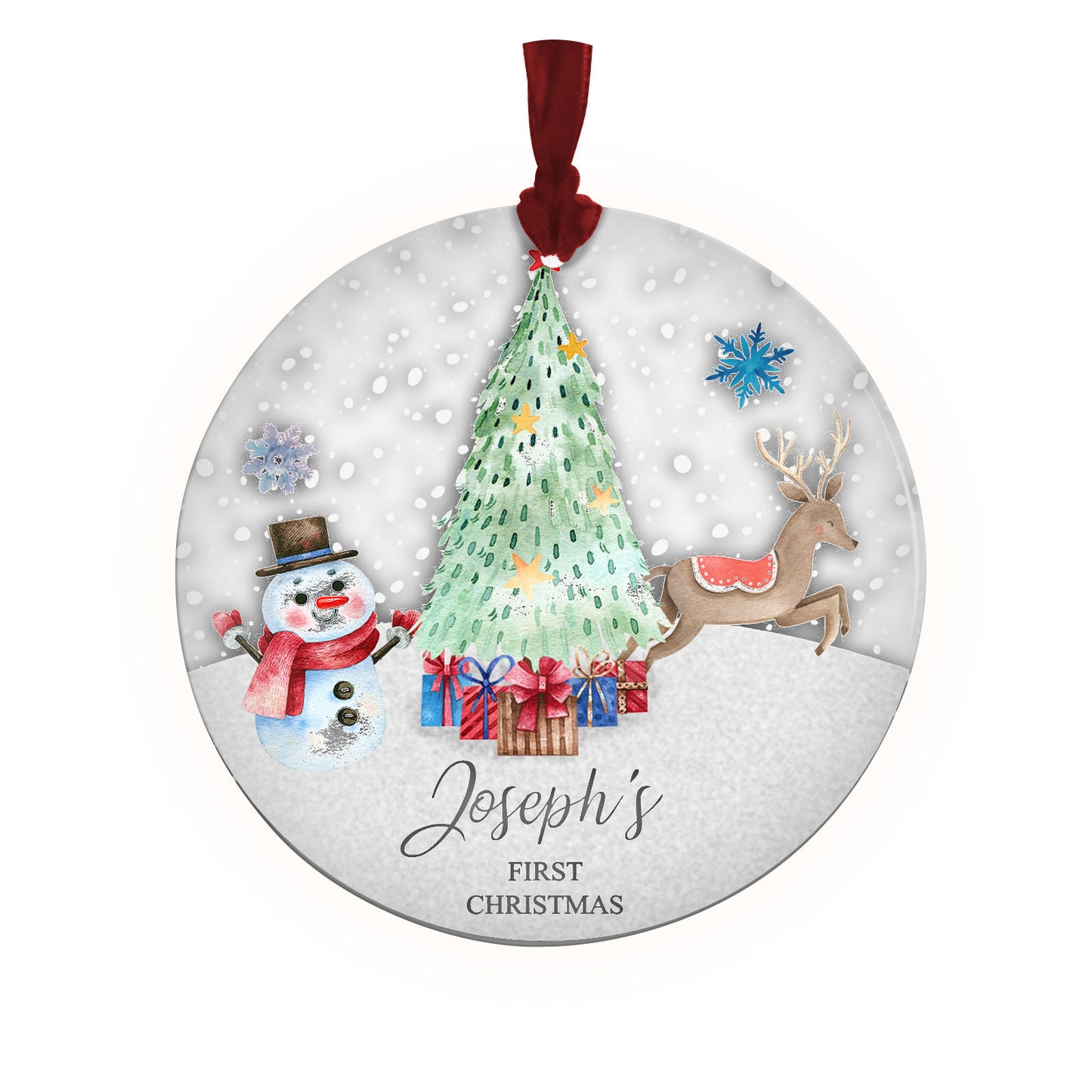 Personalised Christmas Bauble - First Christmas Snowman