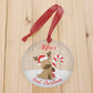 Personalised Christmas Bauble - First Christmas Reindeer