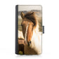 Samsung Leather Phone Case - White Striped Horse