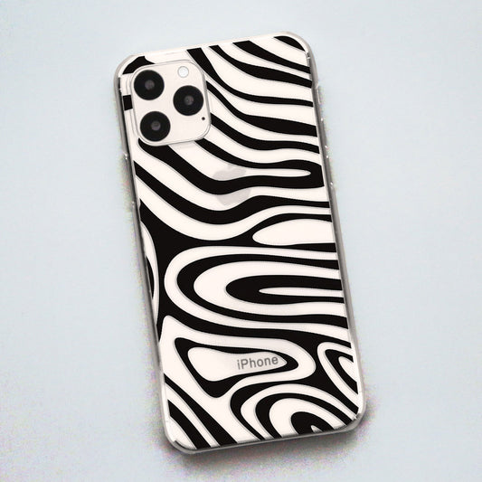 Black Wavy Swirl iPhone Case