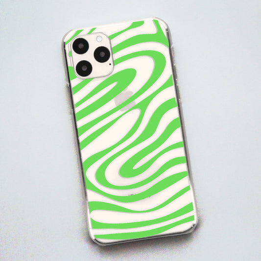Green Wavy Swirl iPhone Case