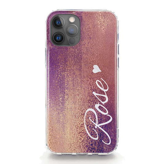 Personalised Magsafe iPhone Case - Purple Grain and Name
