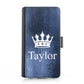 Personalised Google Leather Case - Navy Blue Glitter Effect and Name