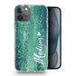 Personalised Magsafe iPhone Case - Green Glitter Effect and Name