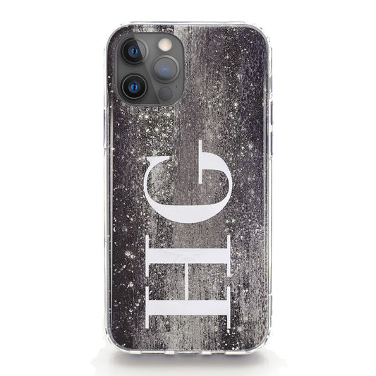 Personalised Magsafe iPhone Case - Black Glitter Effect and Name