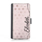 Personalised Samsung Leather Case - Pink Shine Polka and Name