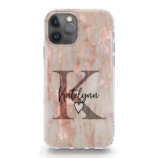 Personalised Magsafe iPhone Case - Copper Marble with Initial/Name