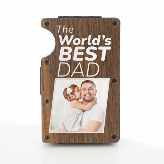 Personalised Aluminium Metal Card Wallet - World's Best Dad