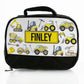 Personalised Lunch Bag with Diggers & Trucks & Name