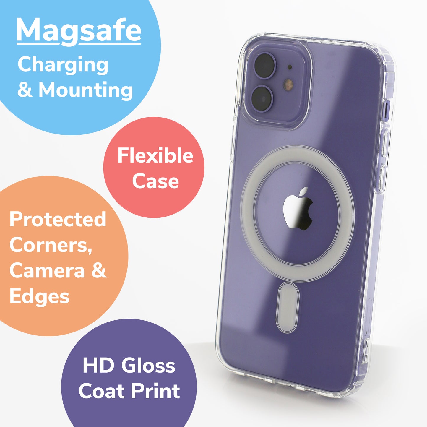 Personalised Magsafe iPhone Case - Violet Heart Monogram and Name