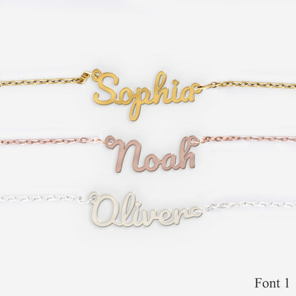 Personalised 18K Gold Necklace with Custom Name - Font 1