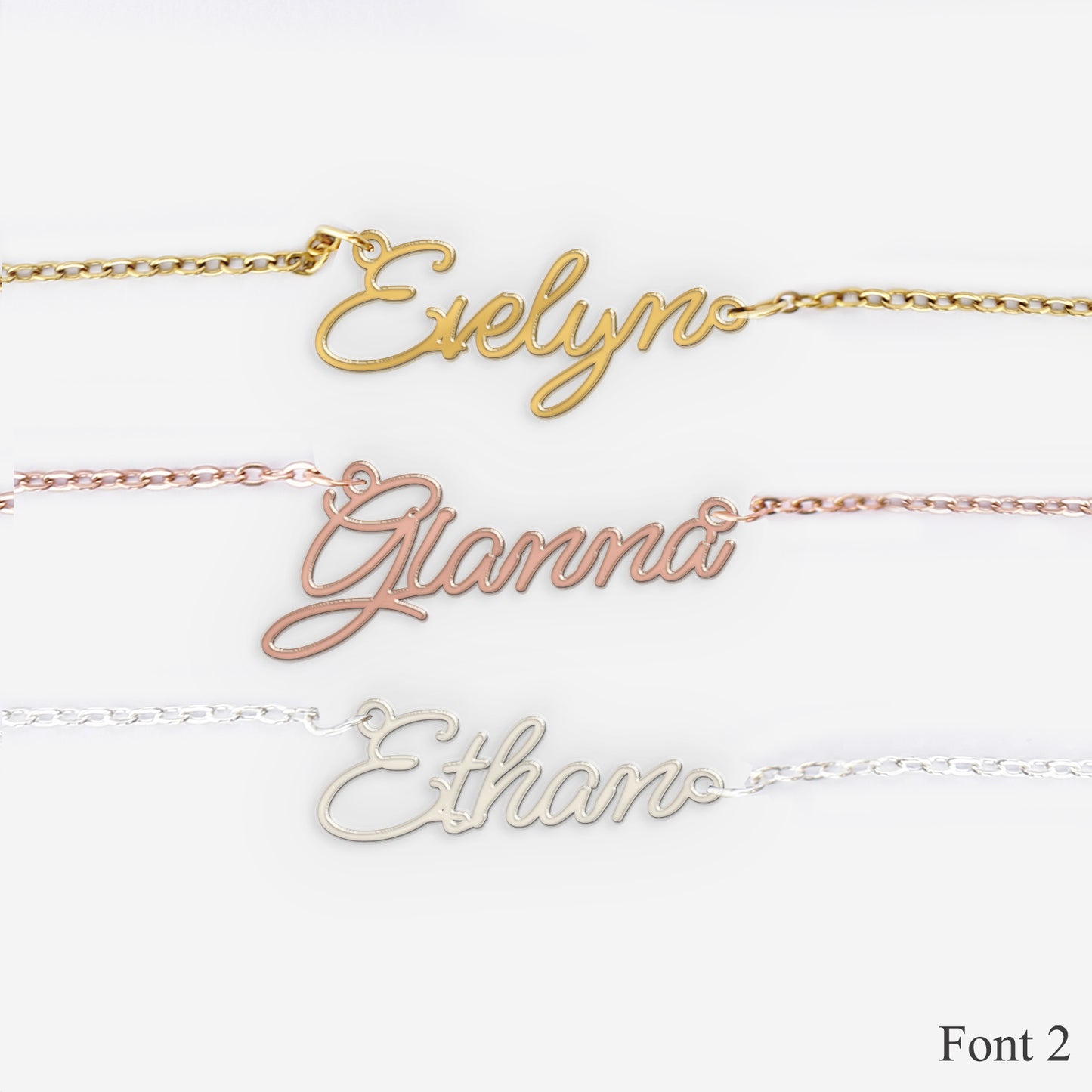 Personalised 18K Gold Necklace with Custom Name - Font 2