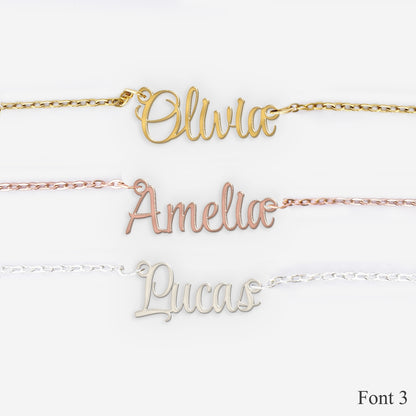 Personalised 18K Gold Necklace with Custom Name - Font 3