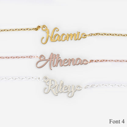 Personalised 18K Gold Necklace with Custom Name - Font 4