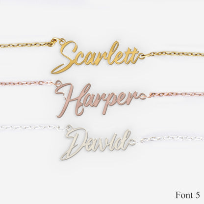 Personalised 18K Gold Necklace with Custom Name - Font 5