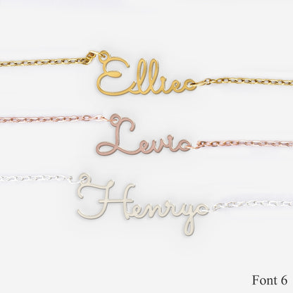 Personalised 18K Gold Necklace with Custom Name - Font 6