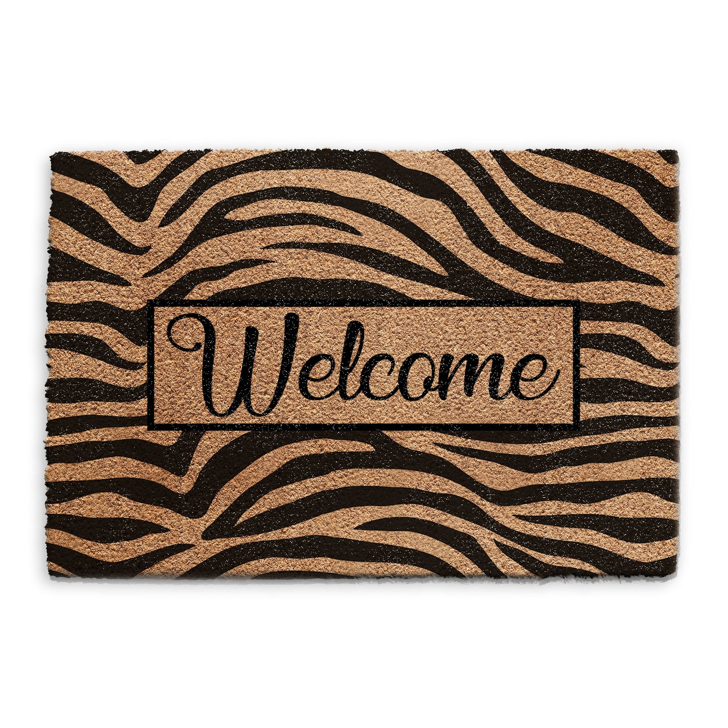 Coir Doormat - Zebra Print Welcome