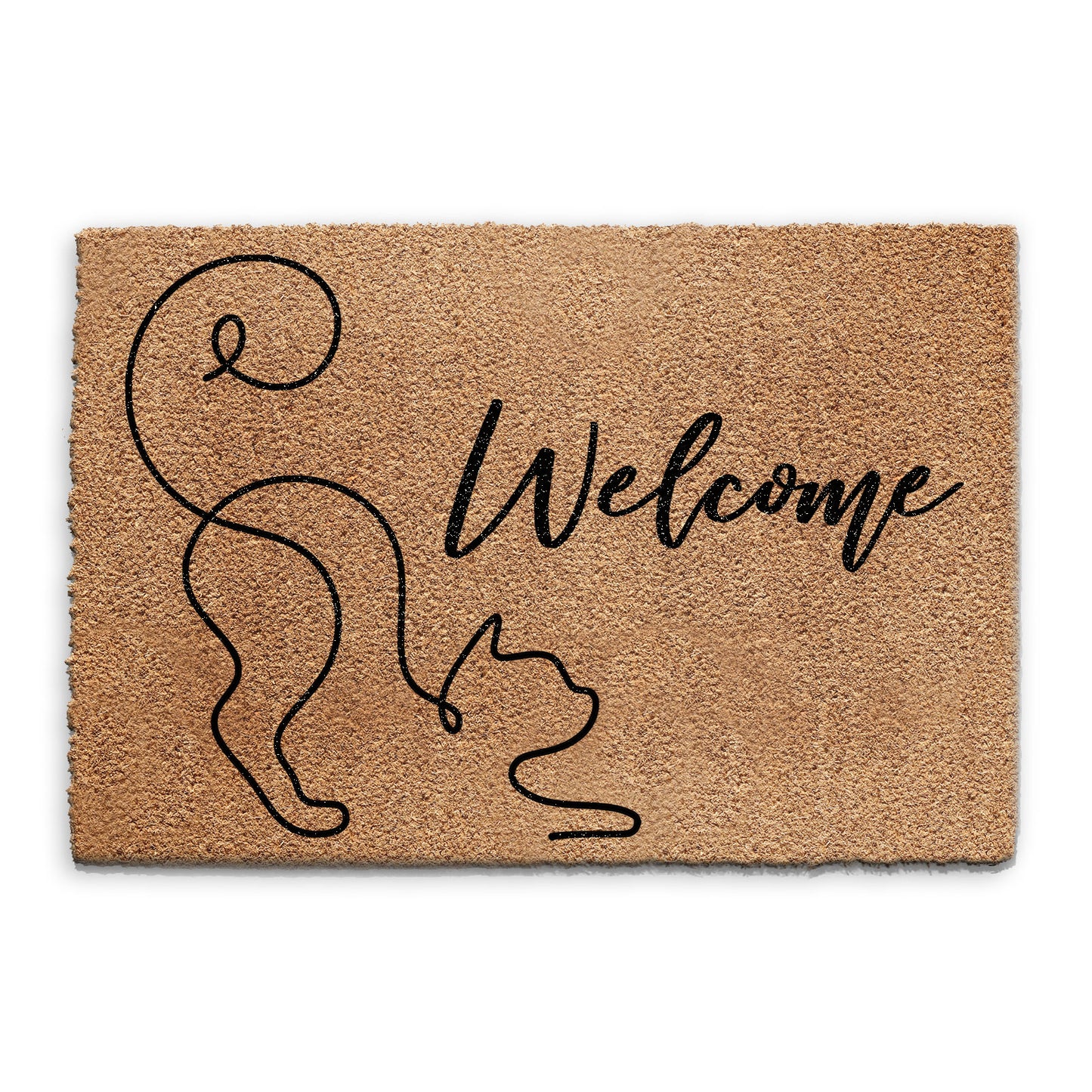 Coir Doormat - Curly Cat Welcome