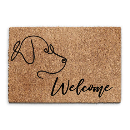 Coir Doormat - Curly Dog Welcome