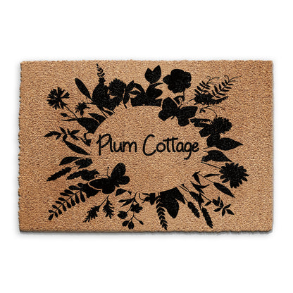 Personalised Doormat - Flowers Circle Welcome