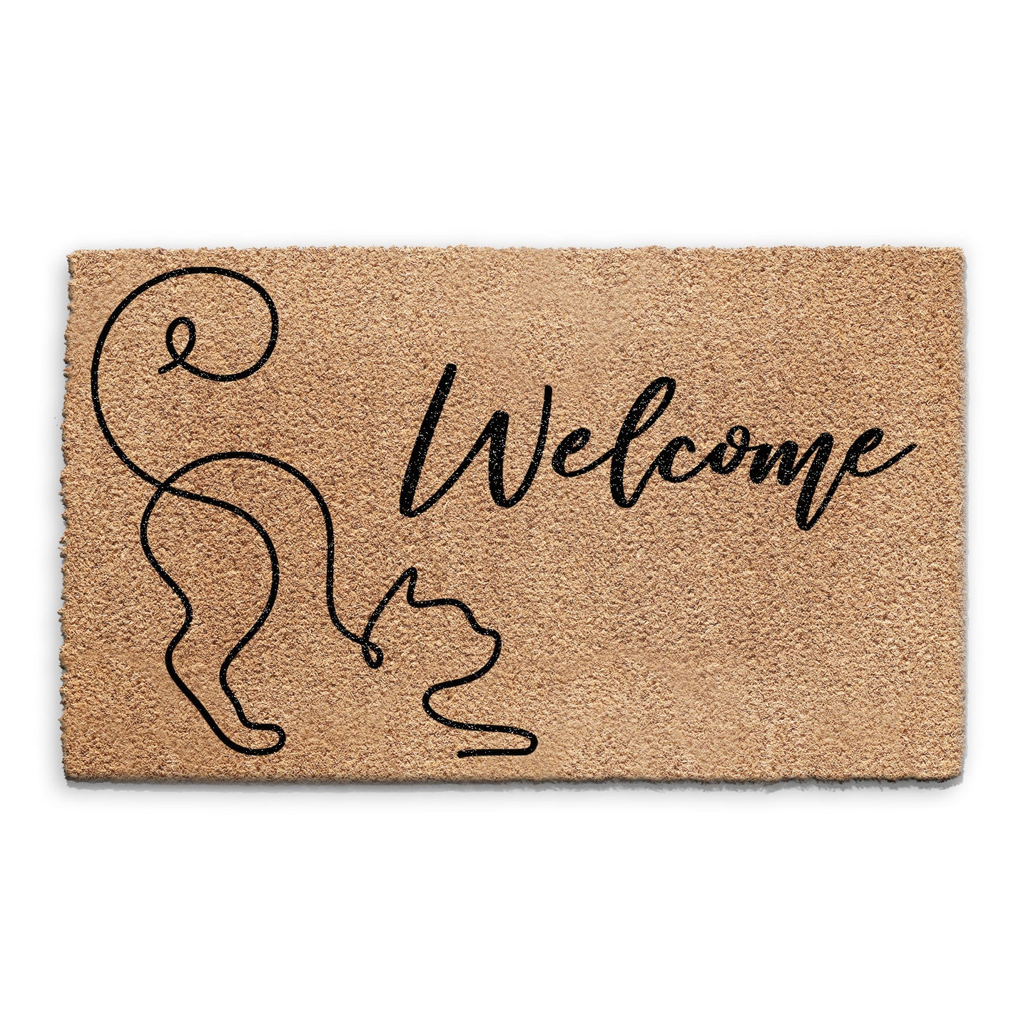 Coir Doormat - Curly Cat Welcome