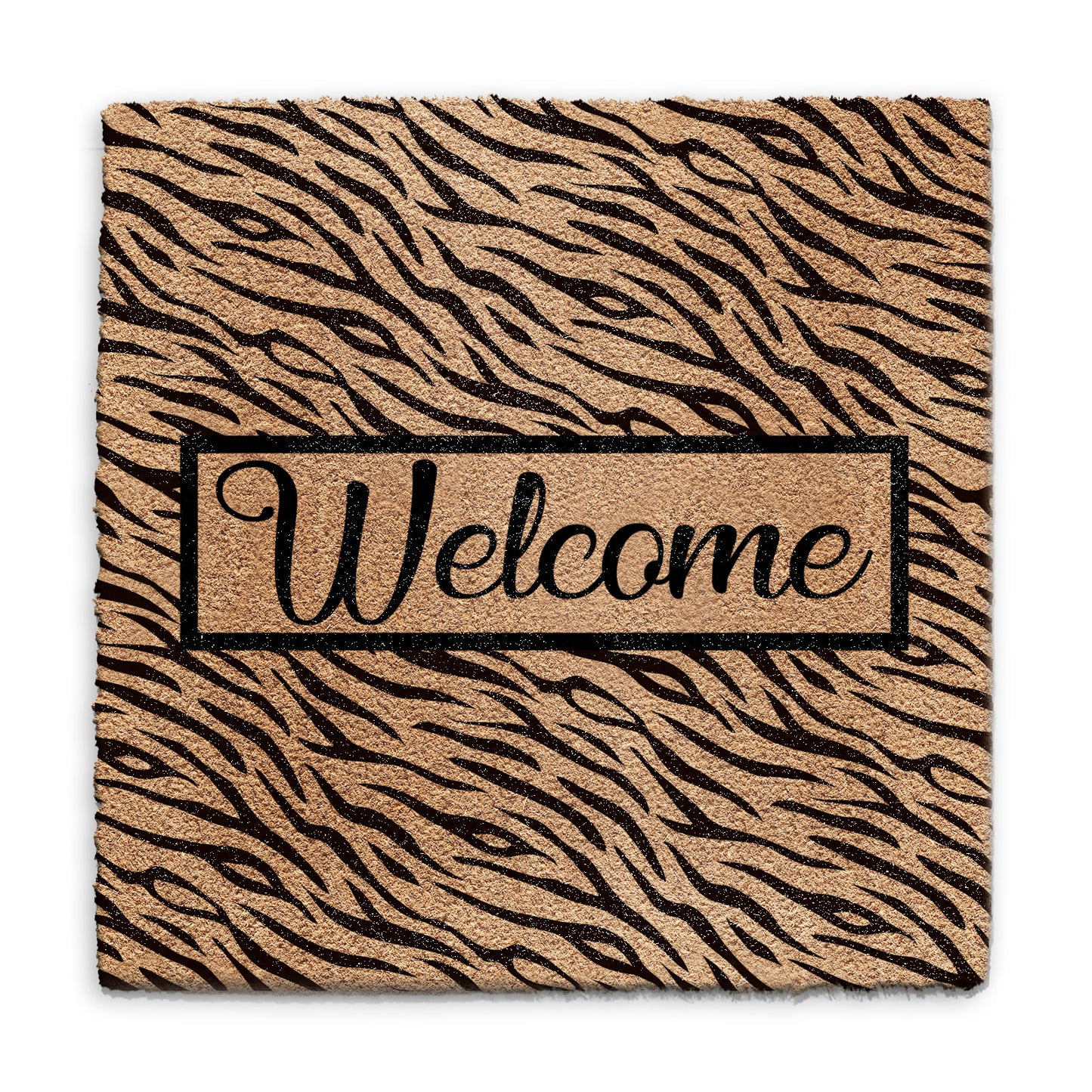 Coir Doormat - Tiger Print Welcome