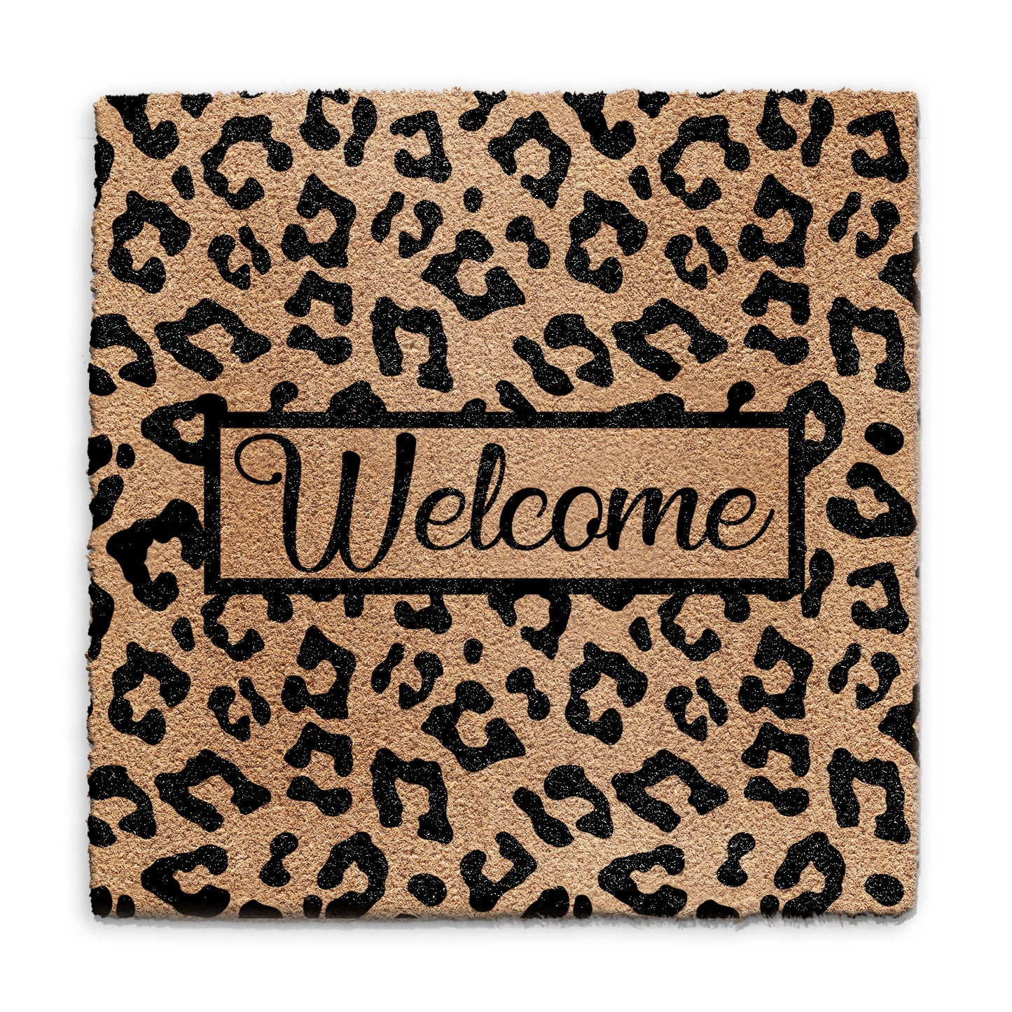 Coir Doormat - Leopard Print Welcome